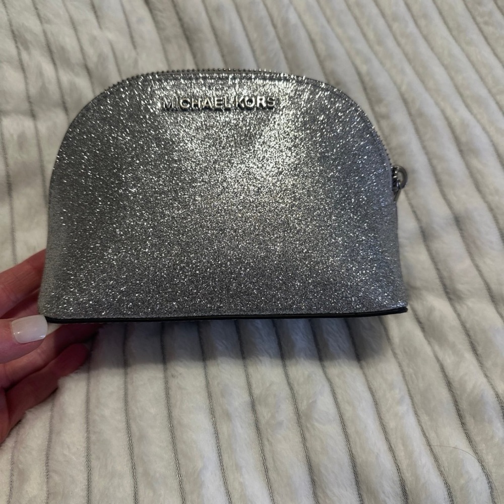 Michael Kors Glittering Silver Cosmetic Bag